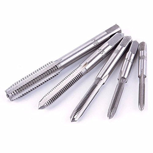 QISF Adjustable Silver T-Handle Ratchet Tap Holder Wrench with 5pcs M3-M8 3mm-8mm Machine Screw Thread Metric Plug T-shaped Tap - NewNest Australia