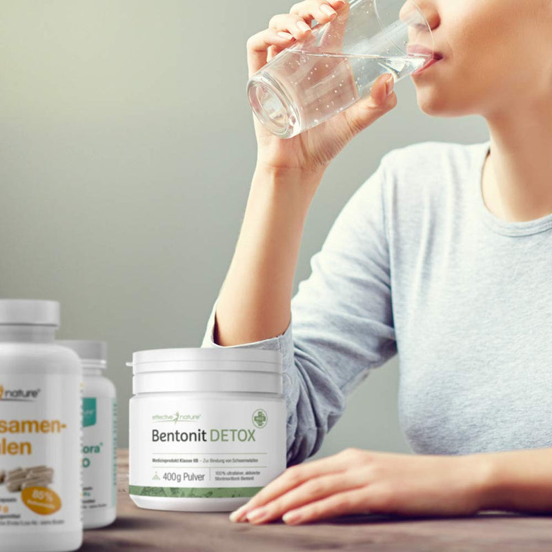 Effective Nature - Bentonite Detox - 400 G - Certified Medical Device For Binding Heavy Metals In The Body - 100% Ultra-Fine - Made In Germany - No Unwanted Additives - NewNest Australia