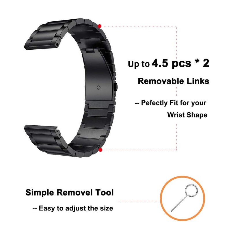 Yeejok Vivoactive 3 Bands for Men Women, 20mm Garmin Venu Bands Replacement, Leather Strap+Metal Bands Compatible for Garmin Vivoactive 3 Music/Forerunner 645/245 Smartwatch-Black+White Black & White 20mm Width - NewNest Australia
