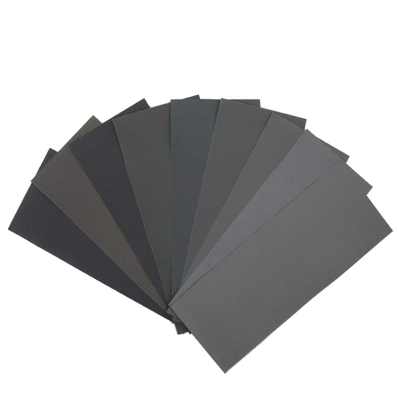 45Pcs Wet Dry Sandpaper, 400/600/ 800/1000/ 1200/1500/ 2000/2500/ 3000 Grit Assorted Sanding Sheets for Automotive Polishing, Metal Sanding, Wood Furniture Finishing, 9 x 3.6 Inch by BAISDY - NewNest Australia