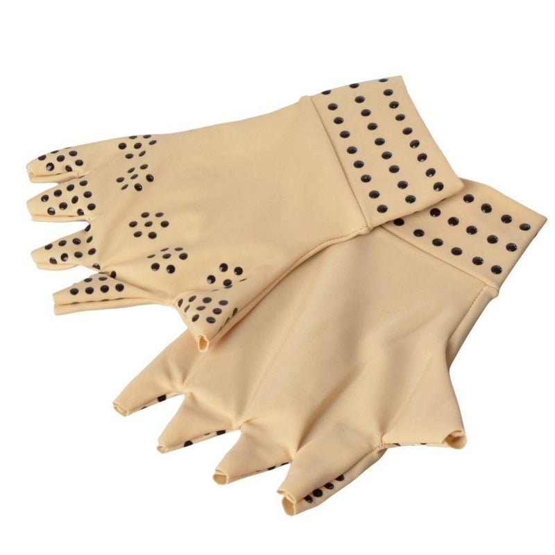 RZJZGZ 2Pack Arthritis Gloves Compression Gloves Fingerless Gloves Magnetic Arthritis Therapeutic Therapy Fingerless Gloves Relief Hand Pain Relief Heal Joints Relief (Nude) - NewNest Australia