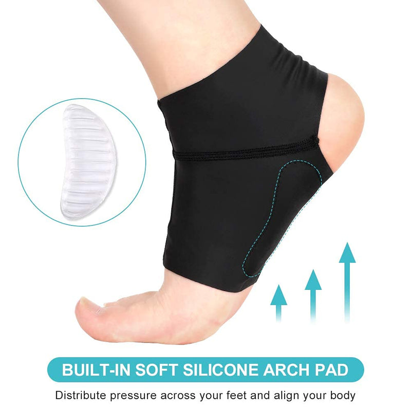 Arch Ankle Support Sleeves for Flat Feet, Plantar Fasciitis Arch Socks with Gel Pads, Compression Ankle Arch Brace Wrap for Men and Women, Heel Spurs, Flat Foot, High/Low Arch, 1 Pair Arch Ankle Support Sleeves - NewNest Australia