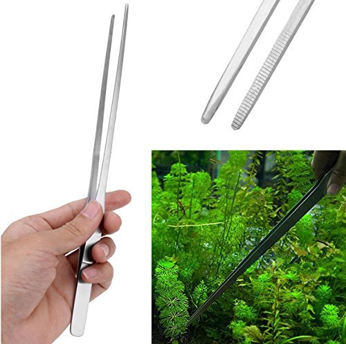 LGEGE 2pcs Long Handle Stainless Steel Straight and Curved Tweezers Nippers for Garden, Kitchen, Indoors and Outdoors - NewNest Australia