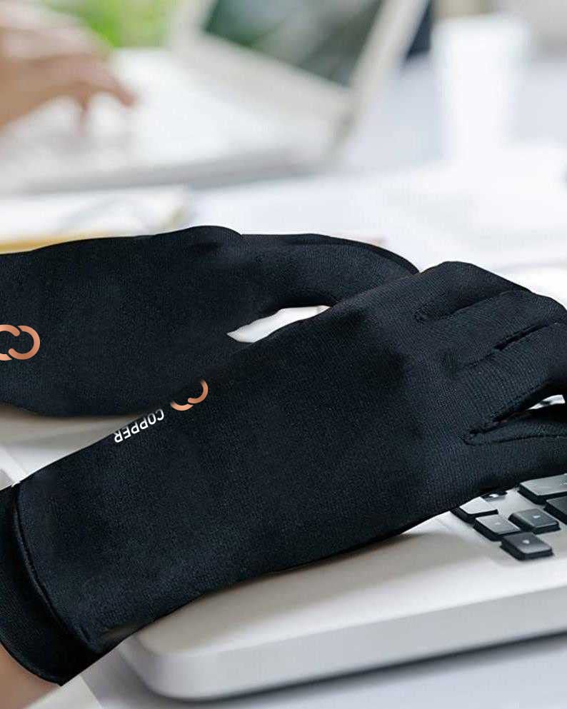 Copper Compression Arthritis Gloves with Touchscreen Tips. Relief for Hand Pain, Carpal Tunnel, Rheumatoid, Inflammation, Tendonitis, Nerve Damage, Trigger Finger, Neuropathy. Fit for Men & Women Small (1 Pair) - NewNest Australia