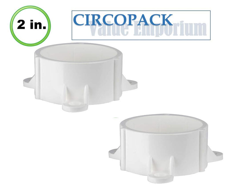 CIRCOPACK Screw Tab Caps for Schedule 40 PVC Pipes Furniture Grade (2 pieces) (2 inch) 2 Inch - NewNest Australia