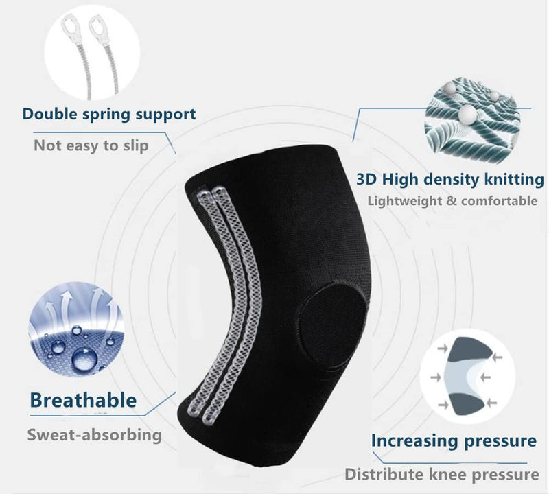 Solo Actfit Knee Support Compressions, Orthopedic Knee Support With Side Stabilizers, Breathable Knee Support For Sports Football Volleyball Crossfit Knee Pain Arthritis (One Pair, L/Xl) - NewNest Australia