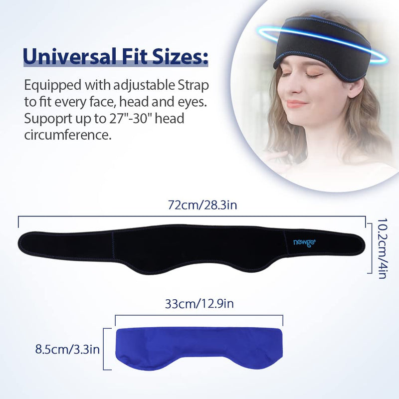 NEWGO Headache Ice Pack Head Cold Pack Headband for Migraines, Gel Ice Pack Head Ice Wrap for Headache Relief, Tension, Sinus Pain, Chemo, Head Injuries - 29.5" x 4.3" - NewNest Australia
