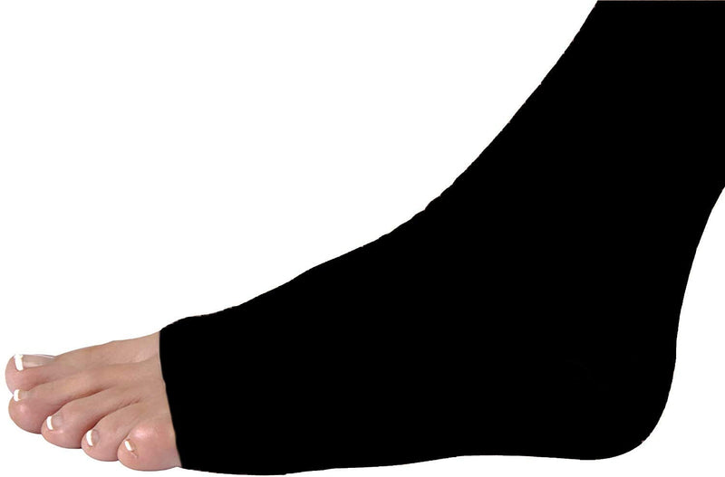 JOBST Relief Thigh High Open Toe Compression Stockings, Unisex, Extra Firm Legware with Silicone Band for Easy Donning, 20-30 mmHg, Black, Small - NewNest Australia