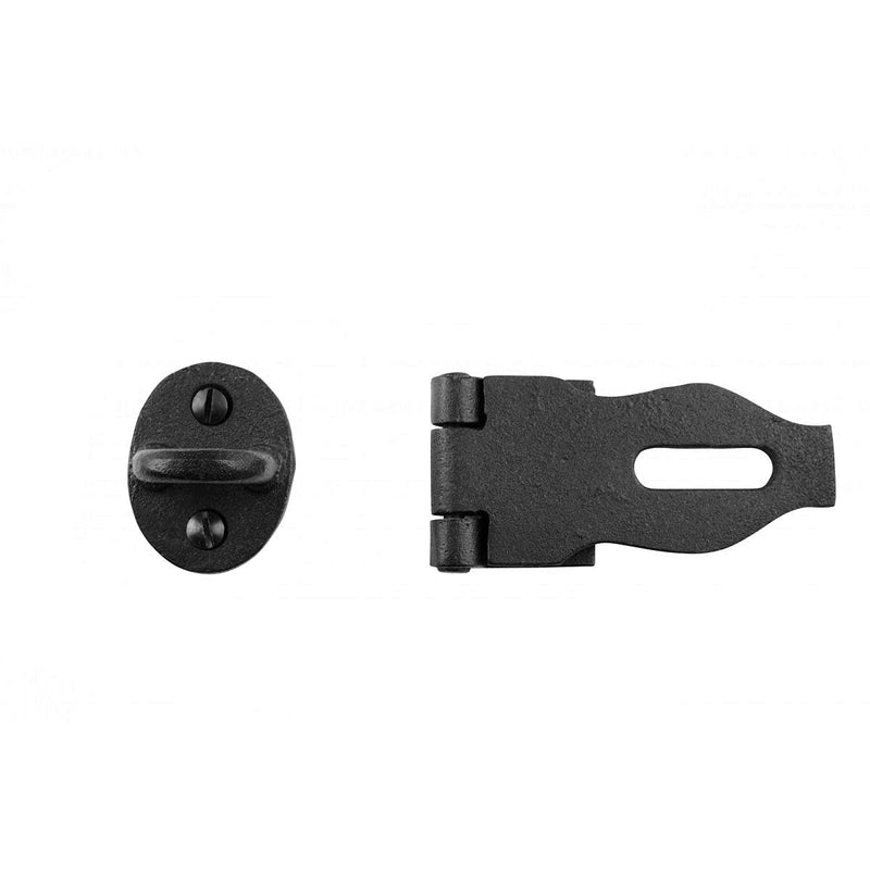 Decorative Black Wrought Iron Hasp Lock 4" X 1.75" Heavy Duty Rust Resistant Hasp Latches Safety Padlock Clasps for Cabinets, Chests Or Doors with Screws | Renovators Supply Manufacturing Pack of 2 - NewNest Australia