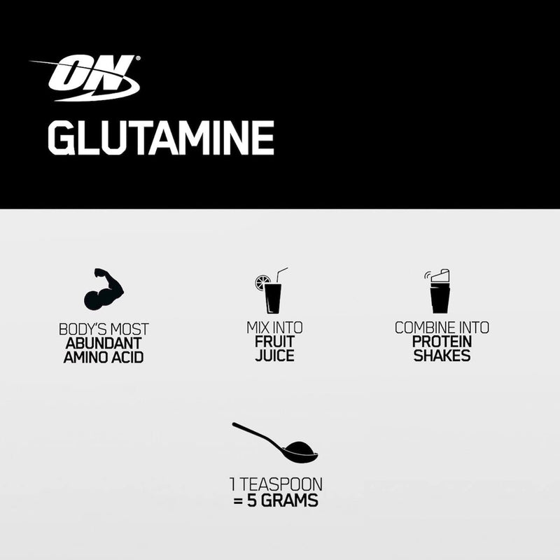 Optimum Nutrition L-Glutamine Muscle Recovery Powder, 300 Gram 58 Servings (Pack of 1) - NewNest Australia