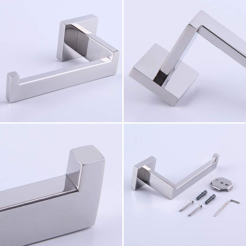 SUS304 Stainless Steel Toilet Paper Holder Wall Mounted Rustfree Bathroom Hotel 5 inch TP Holder Kitchen Washroom Tissue Roll Dispenser Polished Finish - NewNest Australia