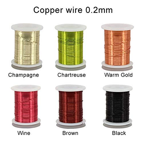 Riverruns 6 Color/Set Non-tarnishing Ultra Copper Wire 0.1mm, 0.2mm Super Realistic Fly Tying Material Proudly from Europe Great Choices for Larve Nymph, Streamer 0.2mm wire pack - NewNest Australia