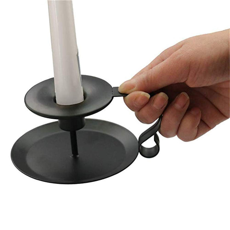 NewNest Australia - PRINTEMPS Wrought Iron Taper Candle Holder,Iron Candle Holders (1X2, Black) 1X2 