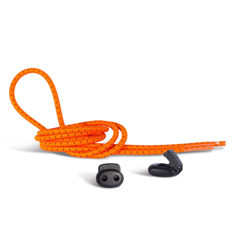 Fast n Laces, No Tie Elastic Shoelaces for Kids and Adults, Amusing Shoelaces in Multiple Colours, Quick and Easy Shoelaces for Sneakers and Trainers 90 cm Orange_black - NewNest Australia