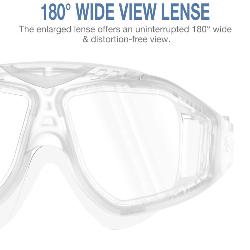 OutdoorMaster Swim Mask - Wide View Swimming Mask & Goggles Anti-fog Waterproof White - NewNest Australia