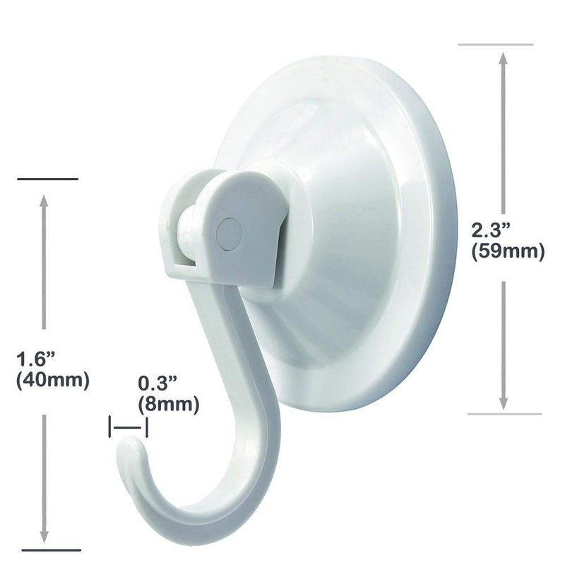 NewNest Australia - NL HOME Suction Cup Hooks, Powerful Vacuum Hook for Coat Towel Robe Bathroom Kitchen Shower Bath, Set of 4, White 