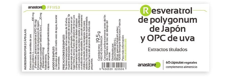 RESVERATROL from PROTYKIN® & OPC from grapes * 60 mg / 60 vegetable capsules * Titrated to 95% proanthocyanidin and to 50% resveratrol * Antioxidants, cardiovascular - NewNest Australia