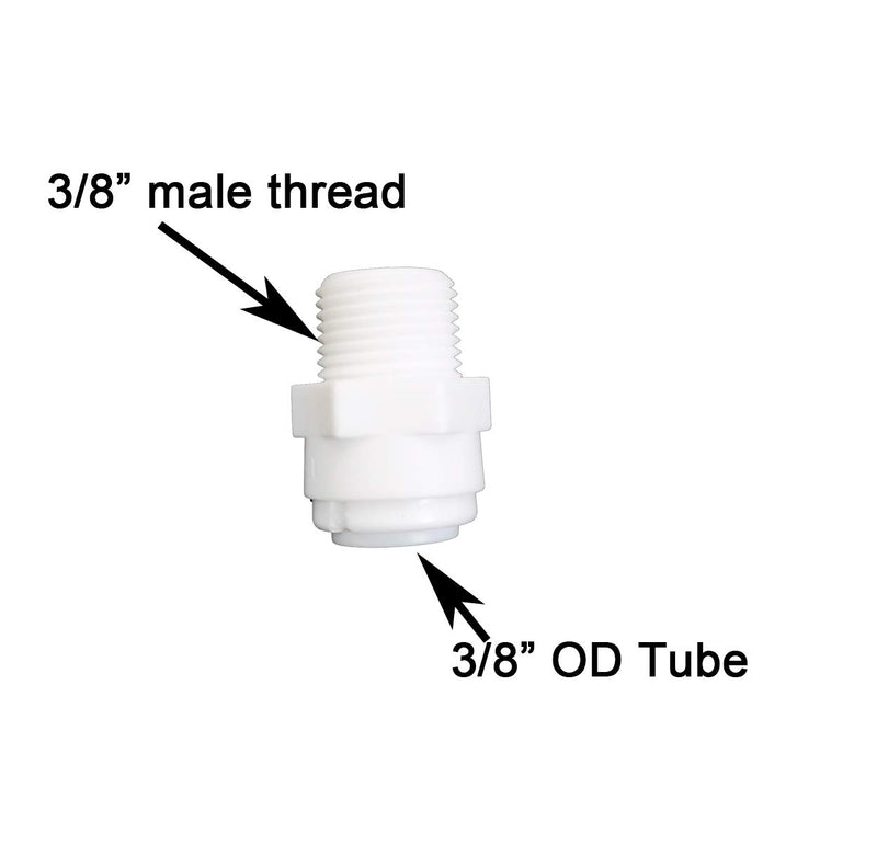 YZM 3/8" OD Tube Quick Connector fittings Water Purifiers Filters Reverse Osmosis Systems accessories set of 5 (straight,3.8" Male x 3/8" OD tube) straight,3.8" Male x 3/8" OD tube - NewNest Australia