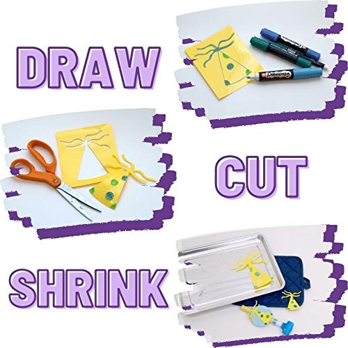 Grafix Film Assorted, 8.5 x 11”, Pack of 6, Opaque Sheets, Design Your Art and Shrink It to Create Jewelry, Embellishments, Paper, 6 Fl Oz - NewNest Australia