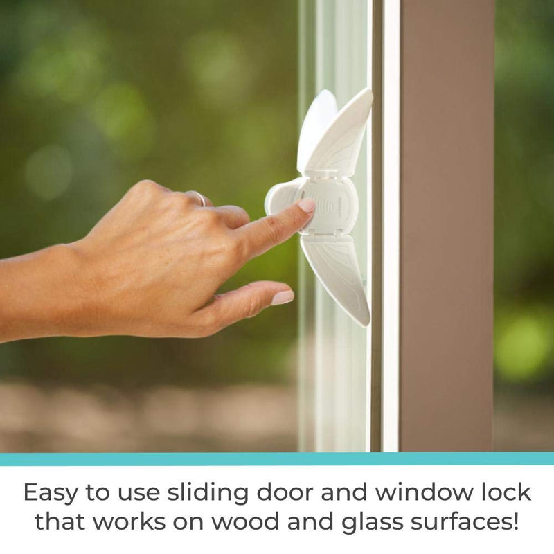 Toddleroo by North States Sliding Door & Window Lock | Safely Secure Sliding Window and Doors | No Tools Required | Works on Glass or Wood | Baby proofing with Confidence (1-Count, White) - NewNest Australia