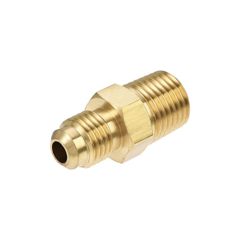 uxcell Brass Pipe fitting, 1/4 SAE Flare to 1/4NPT Male Thread, Tubing Adapter Hose Connector, for Air Conditioner Refrigeration, 3Pcs - NewNest Australia