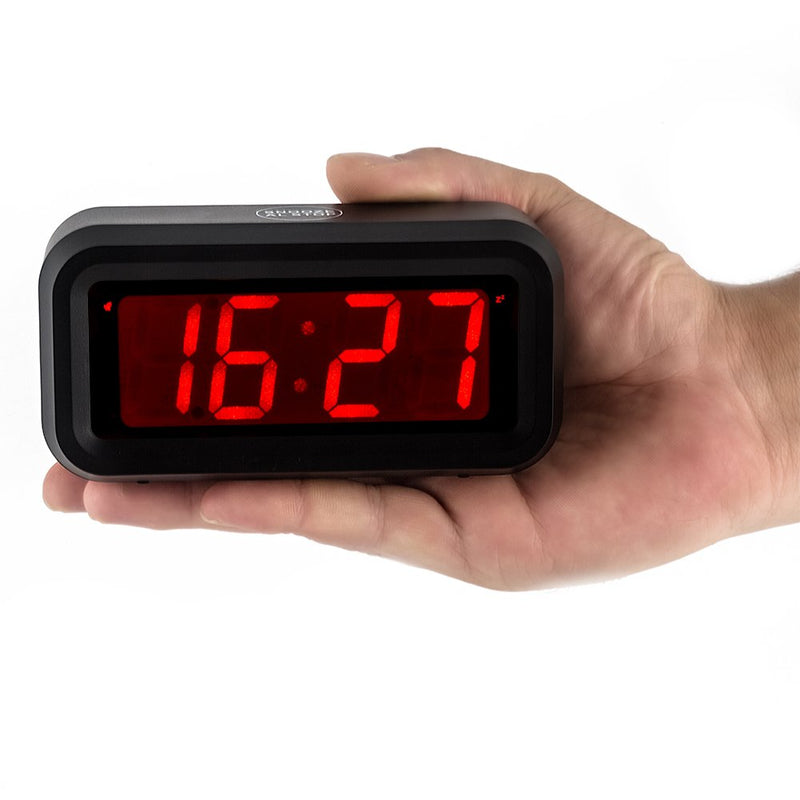 NewNest Australia - KWANWA Travel Digital Clock with LED Display Battery Operated/Powered Only | Small Home or Portable Design | Loud, Clear Sounds 