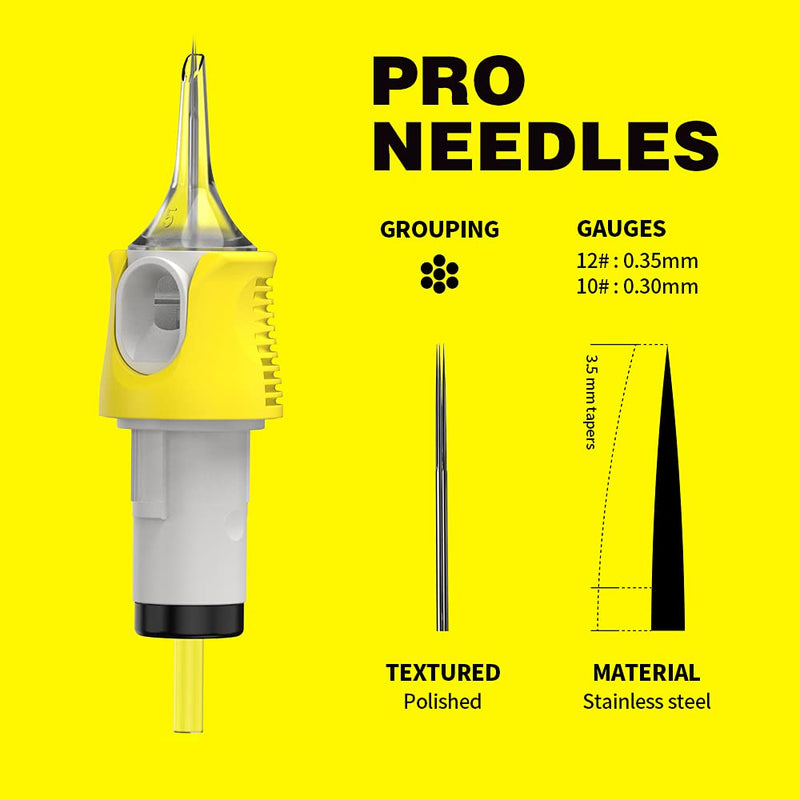 HAWINK Tattoo Cartridges Needles 40Pcs Mixed #10 Bugpin Round Liner 3RL 5RL 7RL 9RL 11RL Finger Ledge Cartridges EN05C-FG-40KIT-D 1003/5/7/9/11RL - NewNest Australia