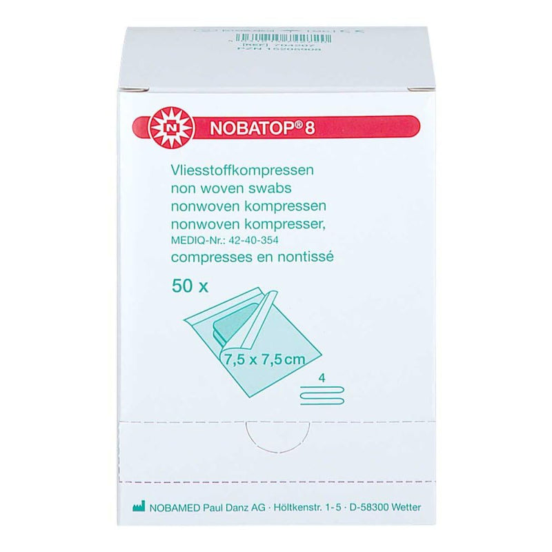 Nobatop 8 compresses 7.5x7.5 cm sterile 50X2 pcs - NewNest Australia