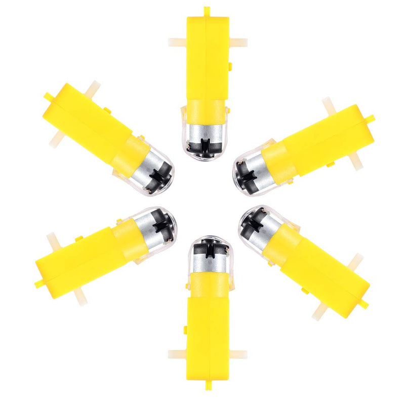 Aoicrie 6 PCS DC Electric Motor 3V-6V Dual Shaft Geared TT Magnetic Gearbox Engine，DIY for Arduino Smart Car Robot Toys Cars Chassis Models Vibration Products (I Shape 1:48 Reduction Ratio) - NewNest Australia