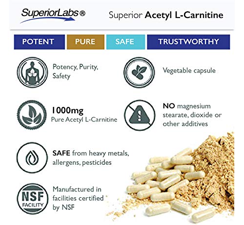 Superior Labs | Acetyl L-Carnitine 1000mg | 200 caps | Maximum Absorption | Pure Vegetable Capsules | Zero Synthetic Additives | Superior Absorption - NewNest Australia