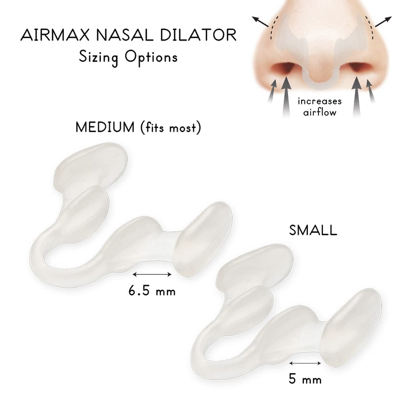 AIRMAX Nasal Dilator for Better Sleep - Natural, Comfortable, Anti Snoring Device, Snoring Solution for Maximum Airflow and Easier Breathing (Small and Medium) - NewNest Australia