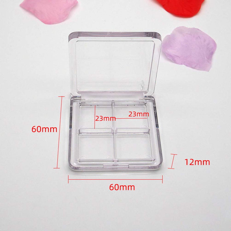 Lurrose 2PCS Empty Eyeshadow Palette Refillable 4 Grids Plastic Eye Make Up Container Palette - NewNest Australia