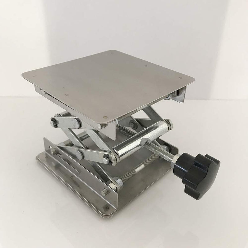 LabZhang 4" x4", Stainless Steel Lab Jack Scissor Stand Platform,Lab Lift Stand Table, Scientific Scissor Lifting Jack Platform,Expandable Lift Height Range 50mm-145mm,Maximum Support Weight 10kg 4X4 - NewNest Australia