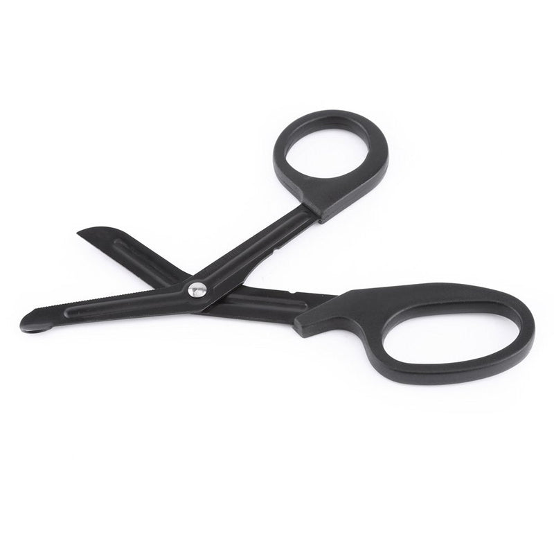 Bandage Scissors 1pc 7" Stainless Steel Nurse Scissors 18.3 x 9.2cm Paramedic First Aid Shears for Cutting Nylon Fabrics Ropes Bandages(Black) Black - NewNest Australia