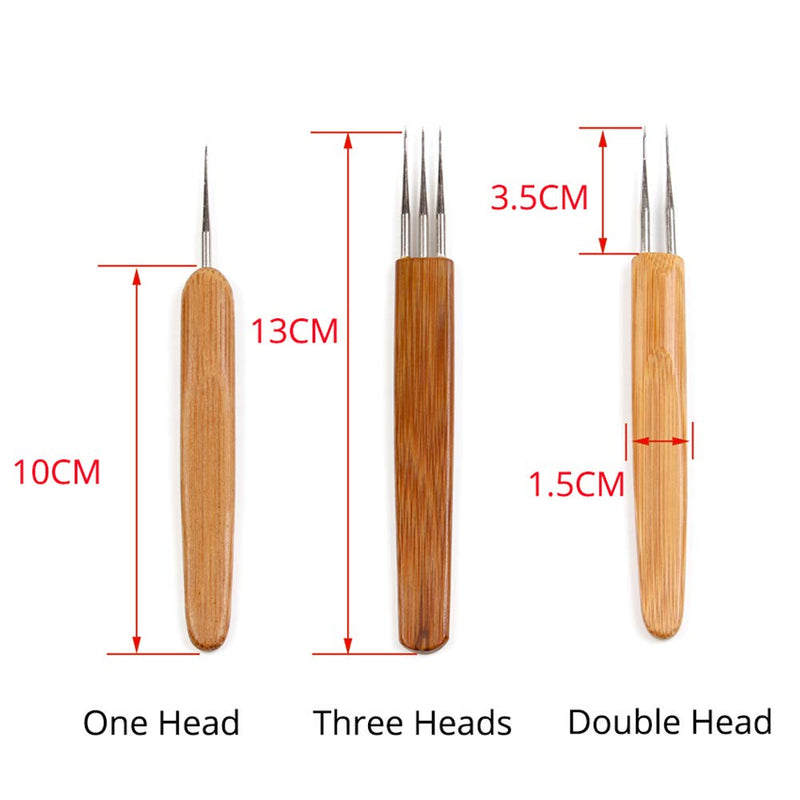 3PCS/Set Dreadlock Crochet Needle - Crochet Needle for Dreadlocks Loc Crochet Needle Crochet Hair Needle Locs Tools for Dreads 0.75mm(1Hook,2Hook,3Hook) 3 Piece Set - NewNest Australia