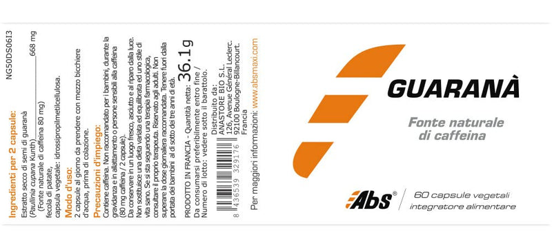 GUARANA Power ® * 450 mg / 60 vegetable capsules * Titrated to 12% in native caffeine * Emotional balance, energy, brain, weight. - NewNest Australia