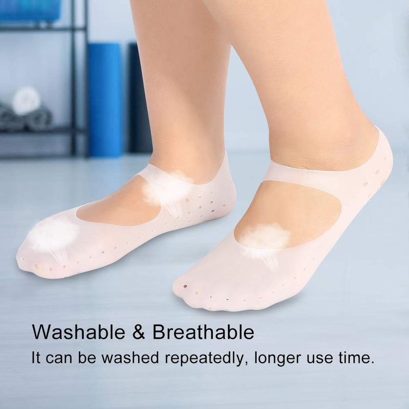 2pcs Moisturizing Silicone Sock, Silicone Moisturizing Socks for Women and Men Foot, Non-slip Silicone Socks, Anti-split Moisturizing Socks, Foot Care Protection Tools(L-White) L White - NewNest Australia