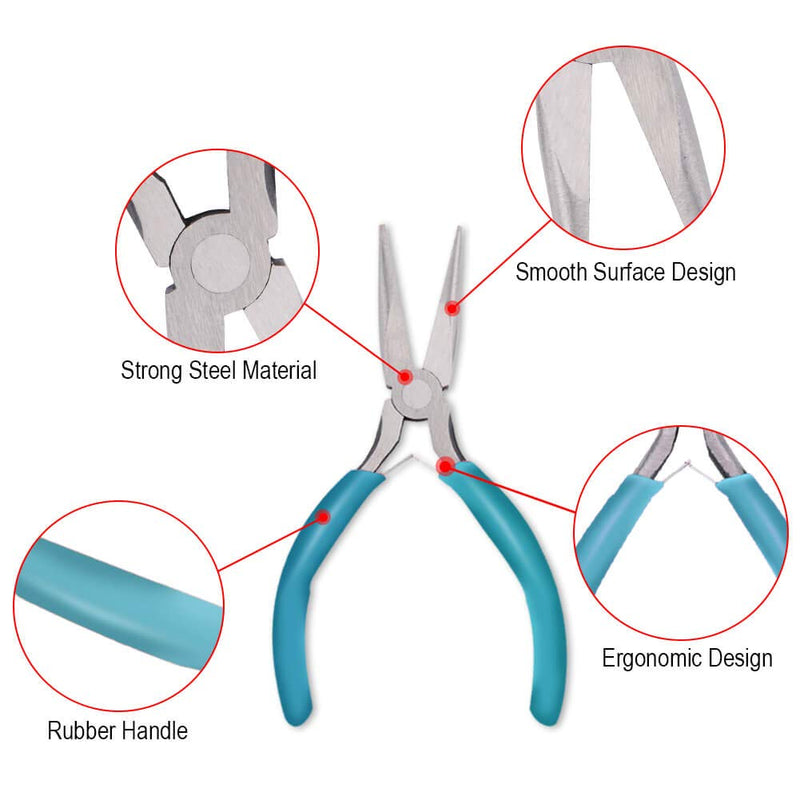 Anezus 4Pcs Jewelry Pliers Tool Set Includes Needle Nose Pliers, Round Nose Pliers, Wire Cutters and Bent Nose Pliers for Jewelry Beading Repair Making Supplies - NewNest Australia
