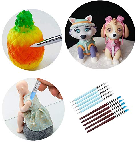 Yagugu Silicone Clay Sculpting Tool - 10Pcs Modeling Dotting Tool for Pottery Craft, Rock, Nail, Blending, Drawing - NewNest Australia
