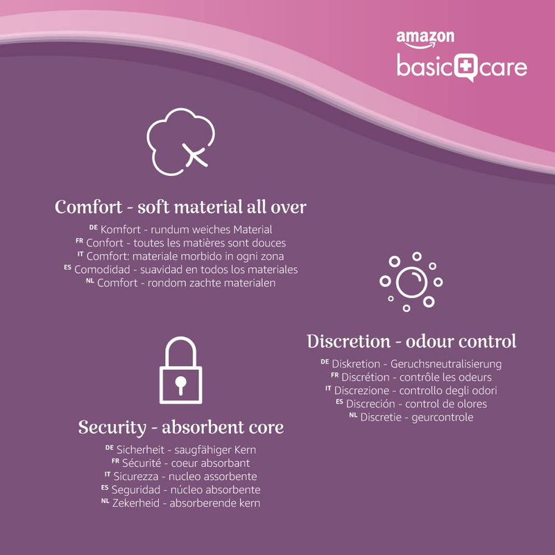 Amazon Basic Care 48 Unscented Maxi Incontinence Pads 6 Packs of 8 - NewNest Australia