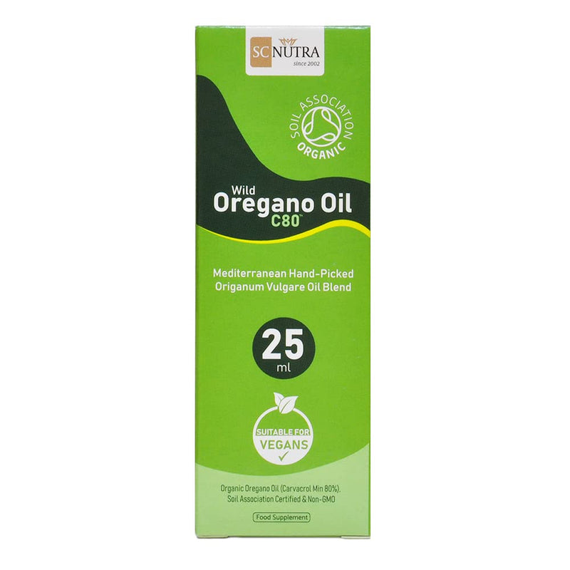Oregano Oil 25ml - UK Soil Association Certified Organic Wild Oregano Oil C80 - High Strength 80% Carvacrol - Origanum Vulgare Oil - SC Nutra (Sweet Cures) - NewNest Australia