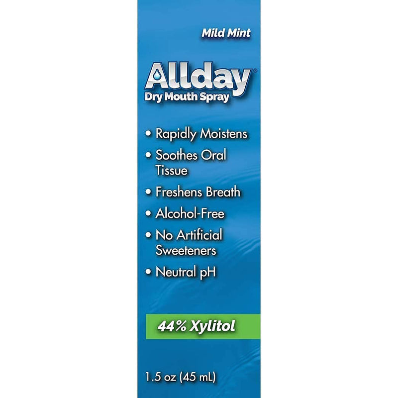 Allday Dry Mouth Spray - Maximum Strength Xylitol, Fast Acting, Long Lasting, Non-Acidic (Pack of 2) 1.5 Fl Oz (Pack of 2) - NewNest Australia