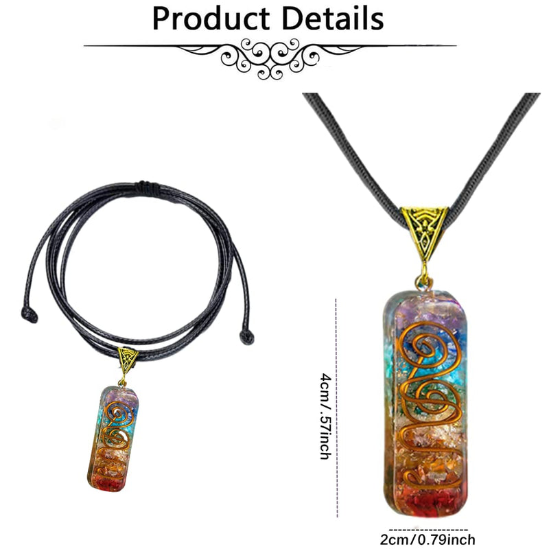 WULILONG 7 Chakra Healing Crystal Natural Gemstone Rainbow Crystals Orgone Energy Generator Protection Amulet Pendant Necklace for Women Men - NewNest Australia