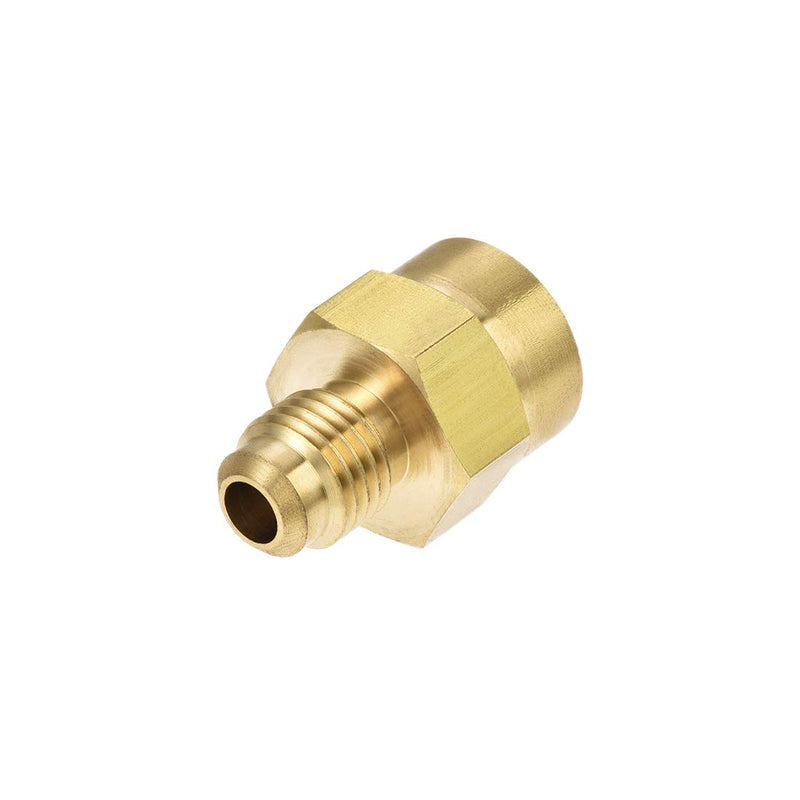 uxcell Brass Pipe fitting, 1/4 SAE Flare Male to 1/4NPT Female Thread, Tubing Adapter Hose Connector, for Air Conditioner Refrigeration, 2Pcs - NewNest Australia