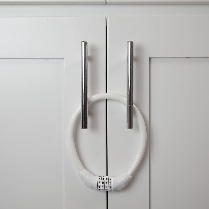 Urban August Original Fridge Lock: Multi-Functional Cable Combination Lock, for French-Door Refrigerators and Cabinets (Two Pack White) Two Pack White - NewNest Australia