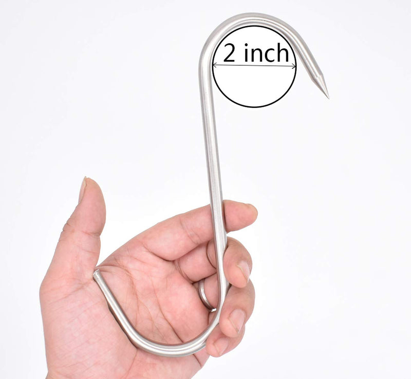 NewNest Australia - 8 Inch Meat Hook Heavy Duty S-Hooks HONSHEN Stainless Steel Meat Processing Butcher Hook (Meat Hooks 8inch8mm4p) Meat Hooks 8inch8mm4p 