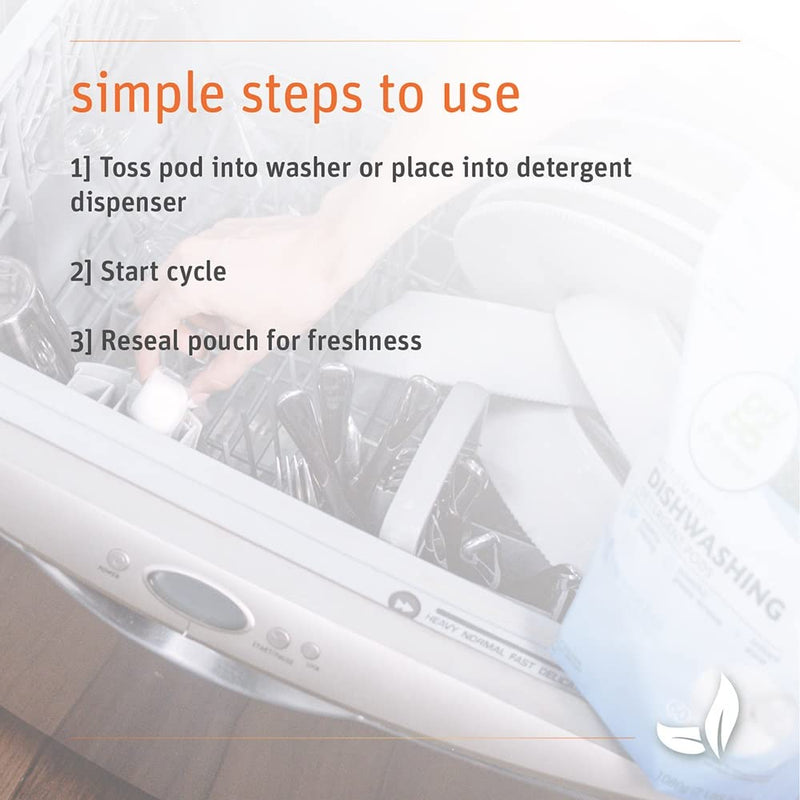 Grab Green Automatic Dishwashing Detergent Pods, 24 Count, Fragrance Free, Plant and Mineral Based, Superior Cleaning, Powerful Grease Removal, Brilliant Shine 24 Count (Pack of 1) - NewNest Australia