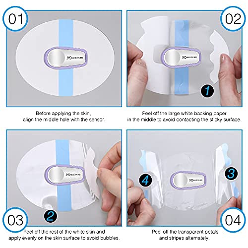 64 Pcs Shower Waterproof Patches Transparent Waterproof G6 Adhesive Patches Clear Sensor Covers Patch for G6 Overpatch Sticker Long Lasting Sweatproof Continuous Glucose Monitor Protection, Pink Blue - NewNest Australia