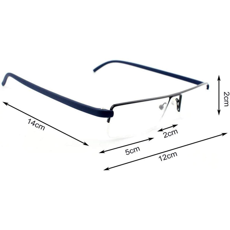 KoKoBin Pack of 2 Ultralight TR90 Reading Glasses for Men Women Classic Metal Visual Aid Half Rim Glasses Slim Style Glasses Reading Aid with Case and Glasses Cleaning Cloth +2.0 +2 Diopters (Pack of 2) - NewNest Australia