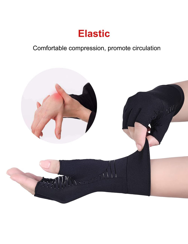 Arthrosis Gloves With Copper, Fingerless Rheumatism Compression Gloves, Arthriti Gaming Gloves, Tendonitis, Rheumatic Pain Relief, Rsi, Carpal Tunnel Syndrome, Black - NewNest Australia